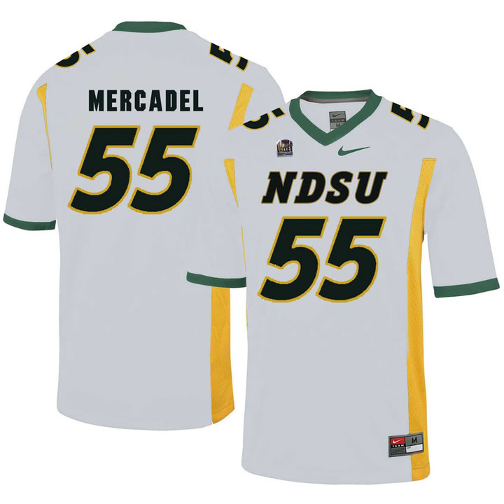 North Dakota State Bison #55 Aaron Mercadel White College Football Jersey